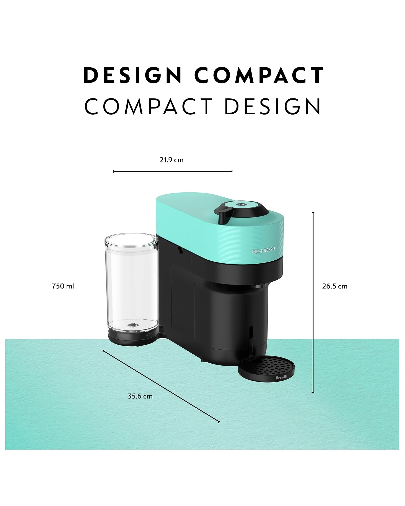 Кофемашина Nespresso Vertuo Pop+ Мятный Aqua Mint — 8