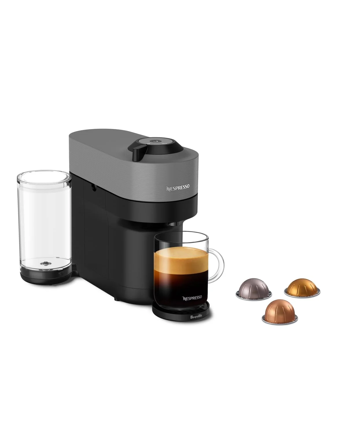 Nespresso Vertuo Pop+ Кофемашина, Тёмно-серая — серый