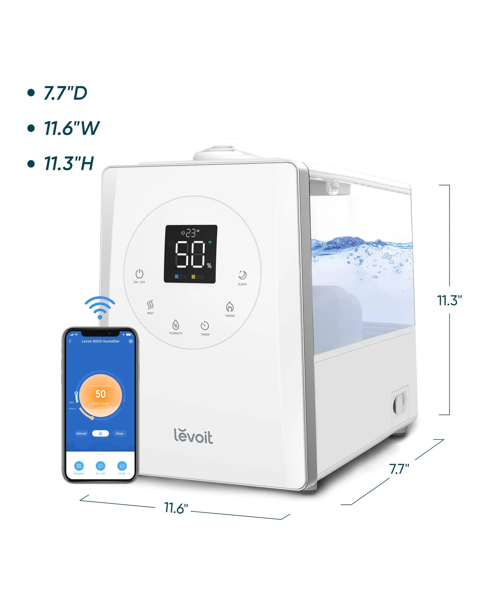 Увлажнитель воздуха Levoit LV600S 6L Smart Белый — 9