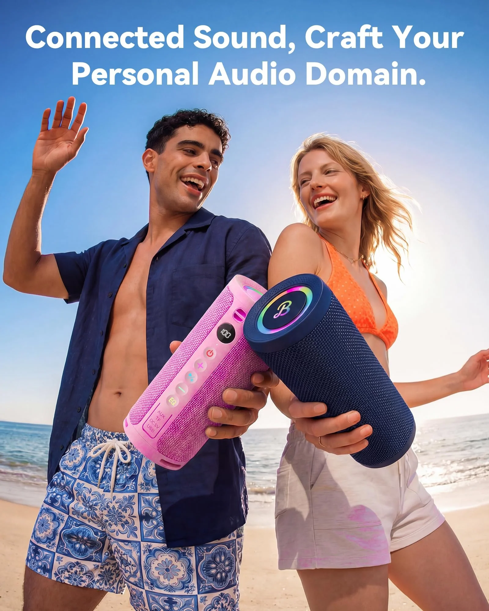 Bluetooth-колонка BassBloom Roar 3 Розовый — 2