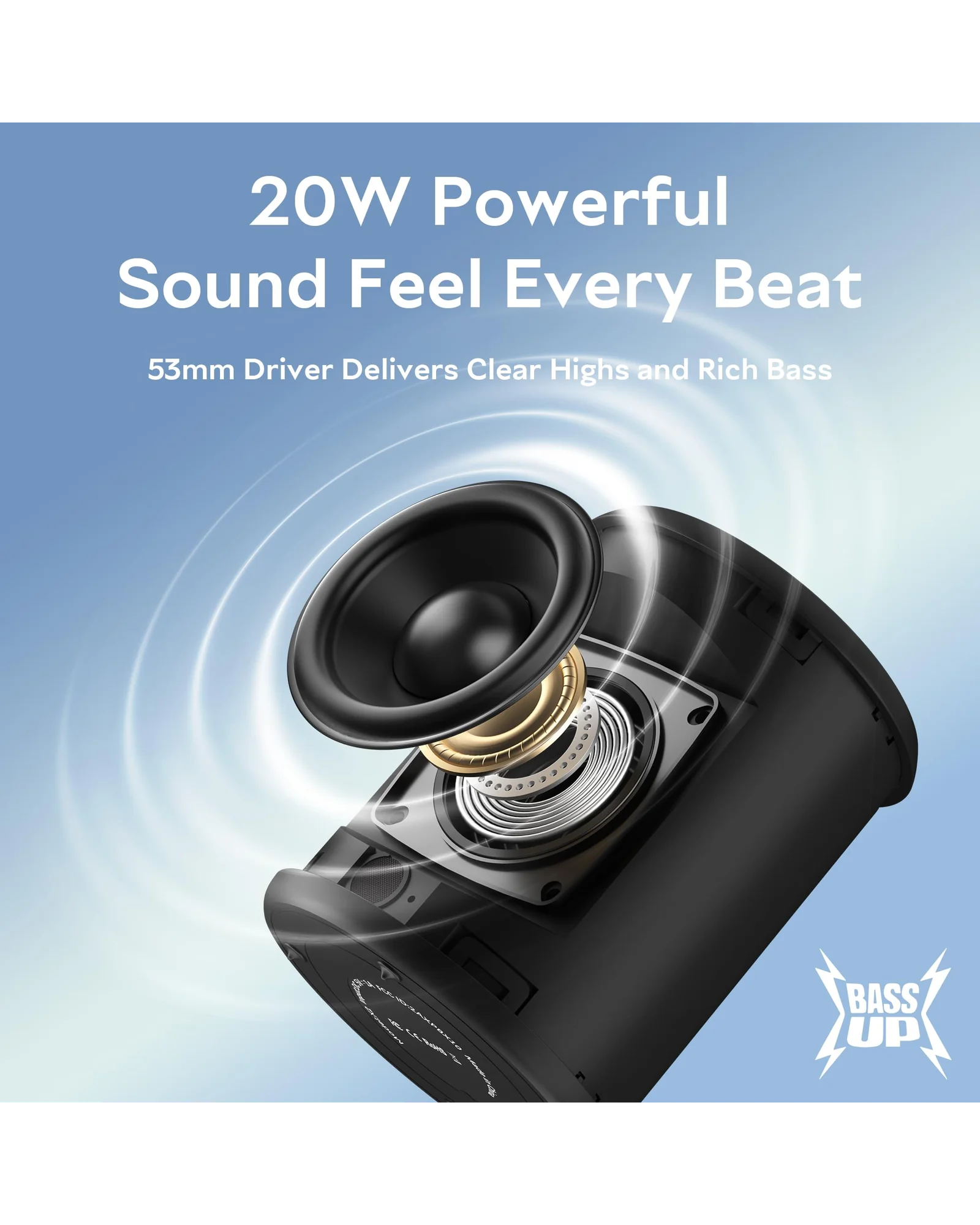 Portable Bluetooth Speaker IPX7 водонепроницаемая 20W с RGB подсветкой — 2