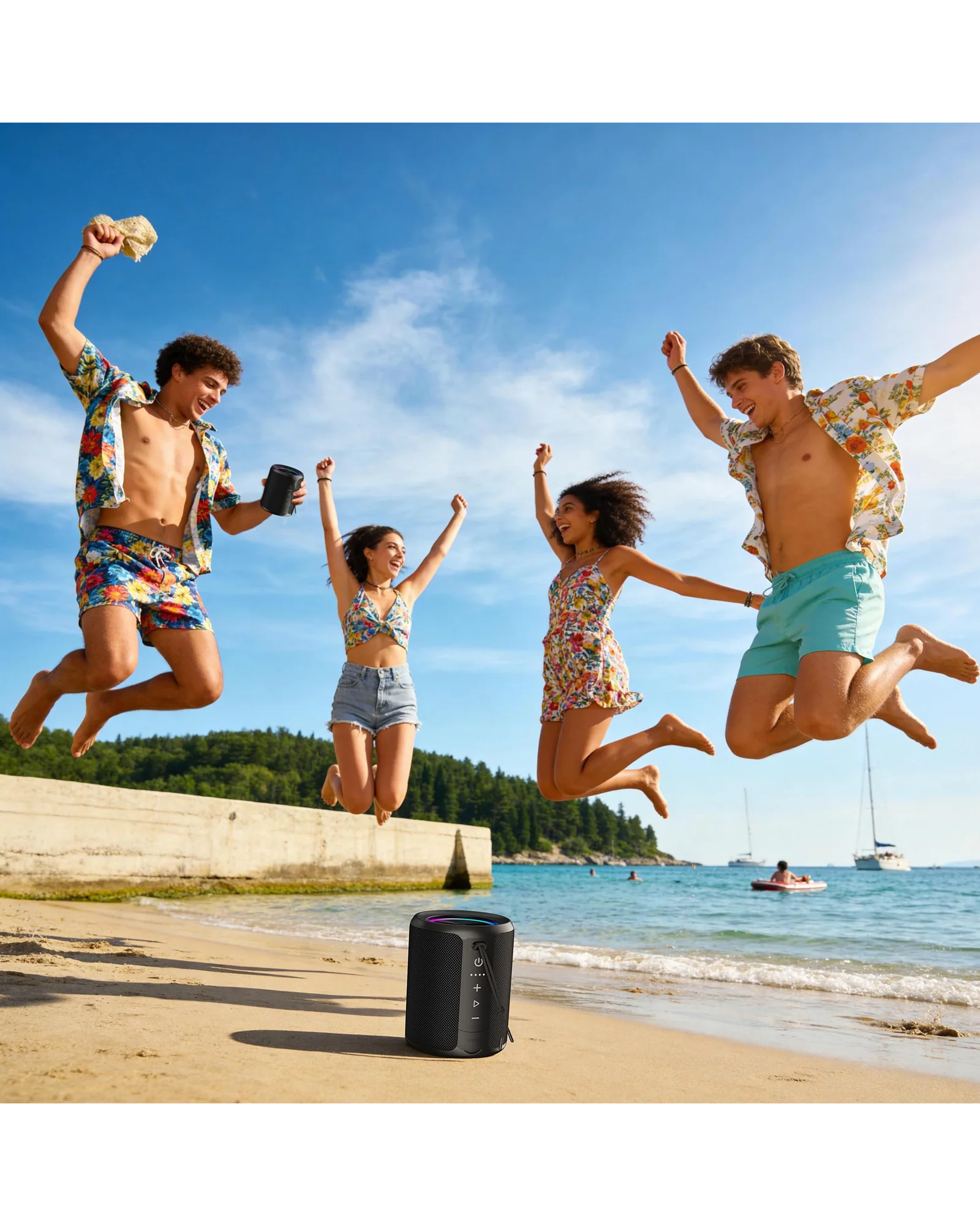 Portable Bluetooth Speaker IPX7 водонепроницаемая 20W с RGB подсветкой — 8