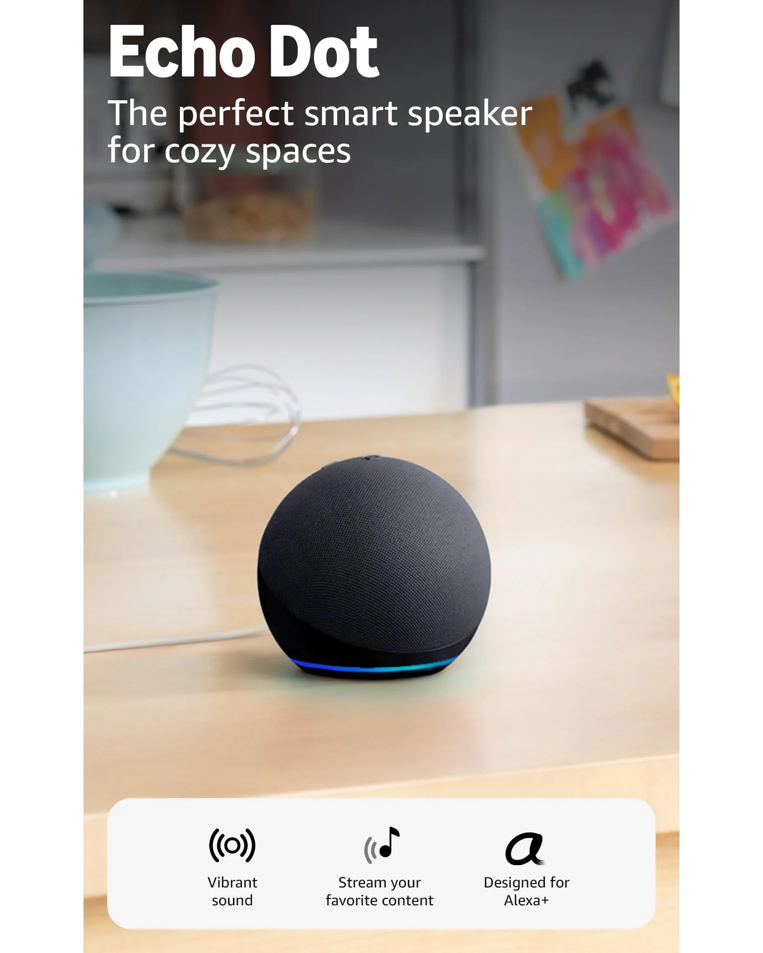 Amazon Echo Dot умная колонка с Alexa, угольный — 1