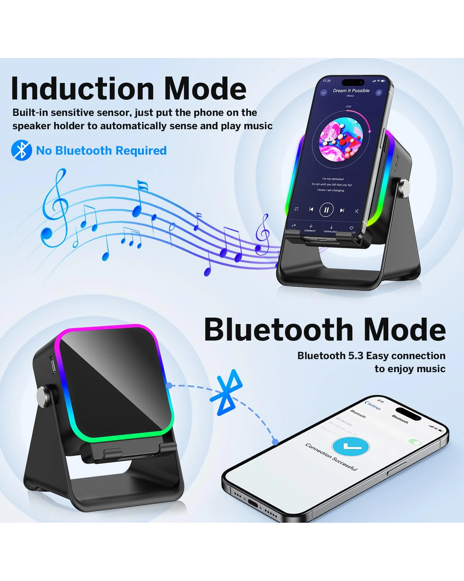 Wireless Induction Speaker колонка Bluetooth с держателем телефона — 2