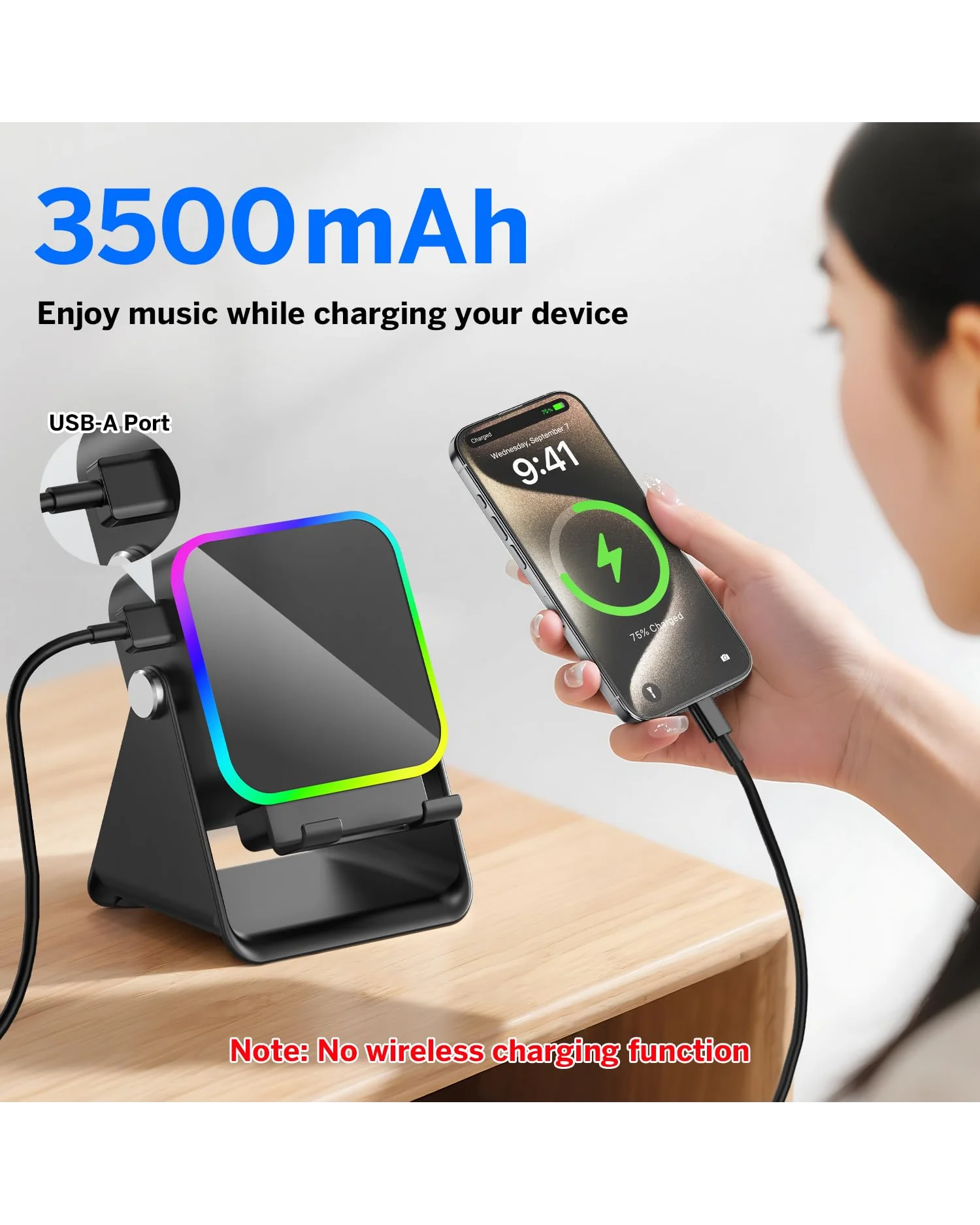 Wireless Induction Speaker колонка Bluetooth с держателем телефона — 5