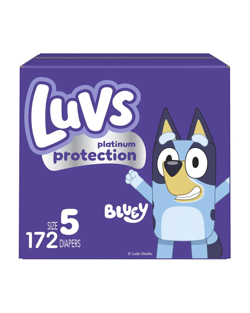 Luvs Diapers Size 5, 172 шт, подгузники Bluey Platinum — фиолетовый