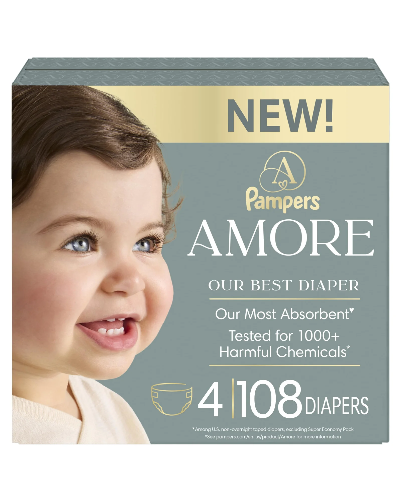 Pampers Amore Подгузники размер 4 (108 шт) — белый