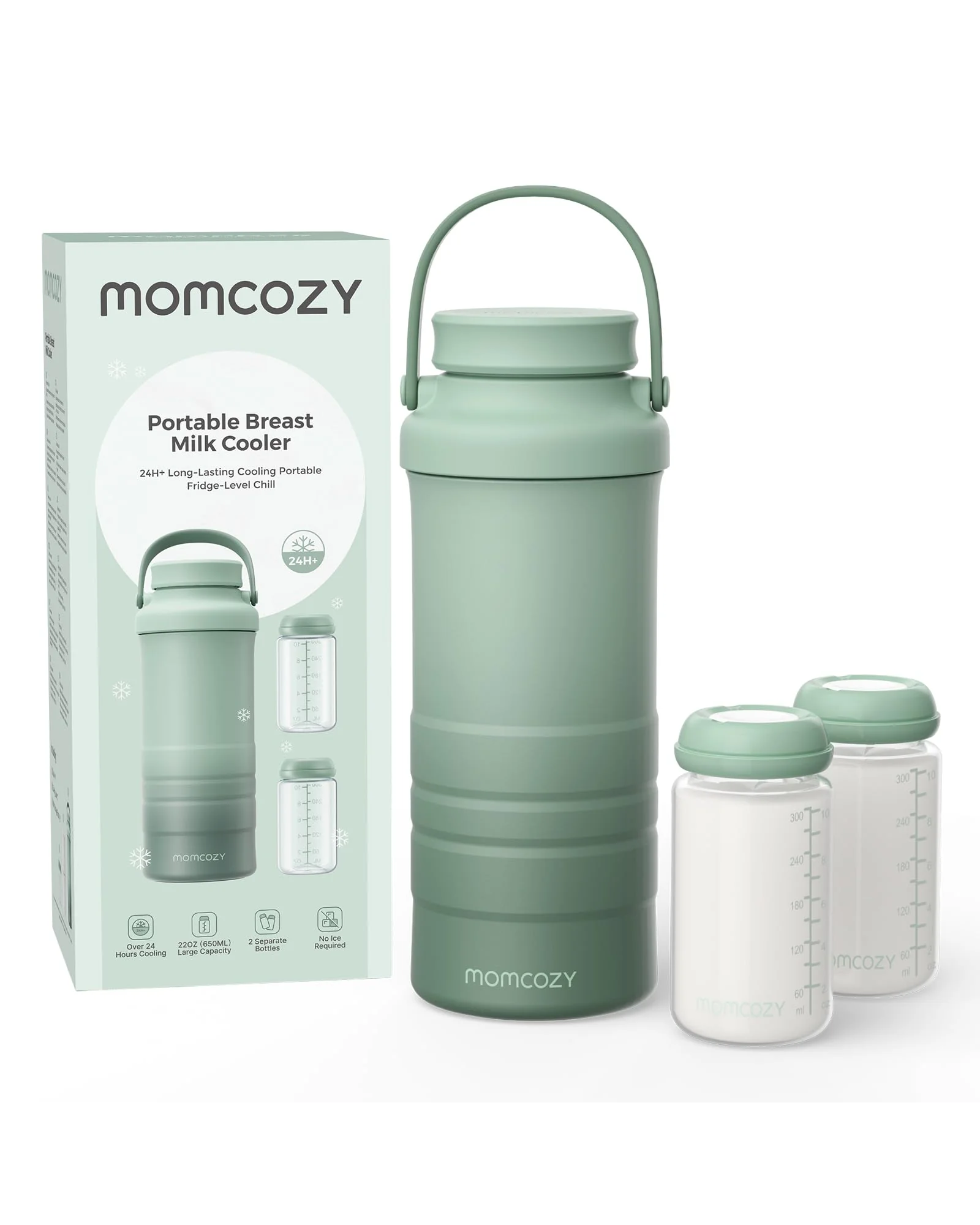 Momcozy охладитель для грудного молока, 22oz, 24 часа — зеленый