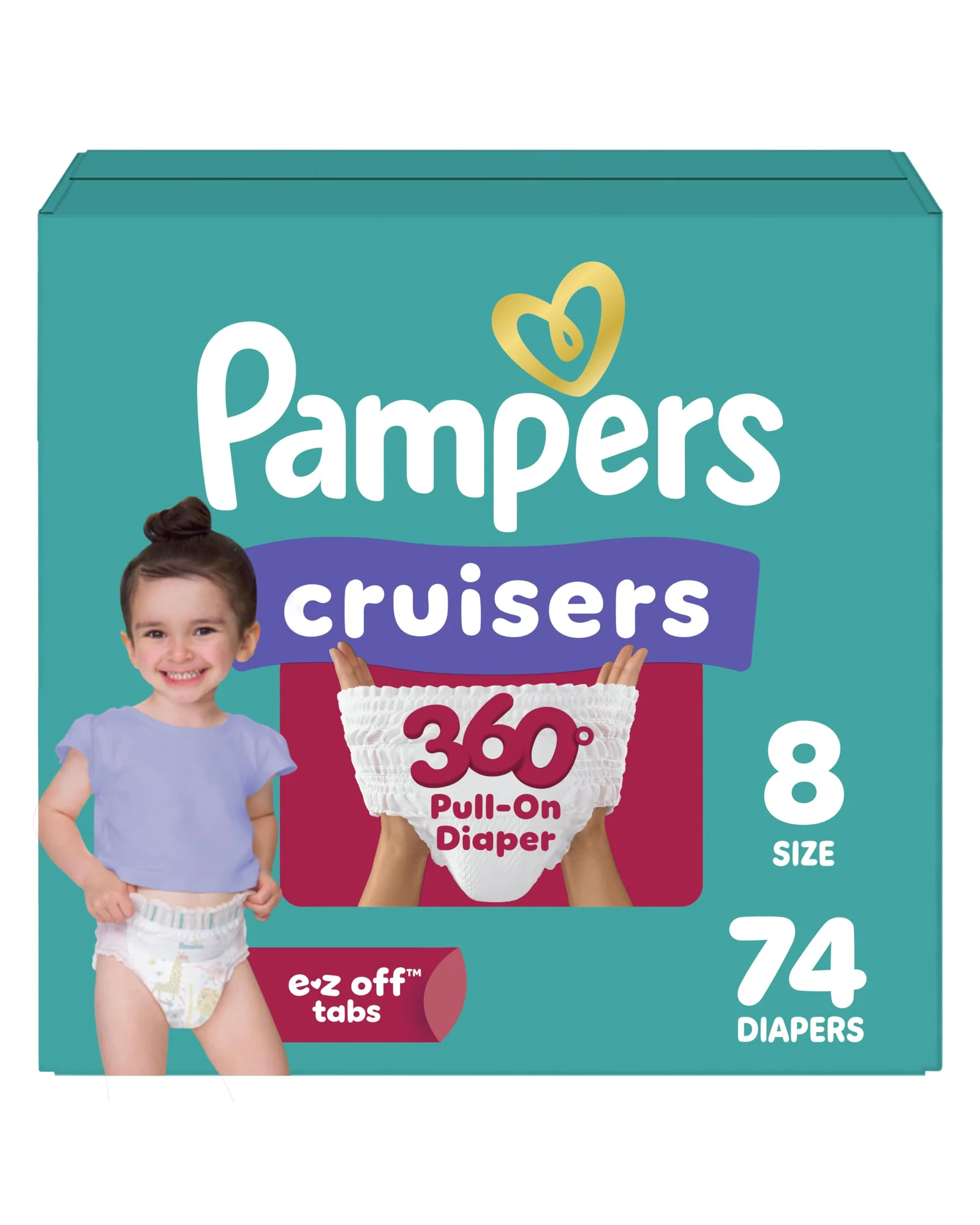 Pampers Cruisers 360 подгузники размер 8, 74 штуки — мульти