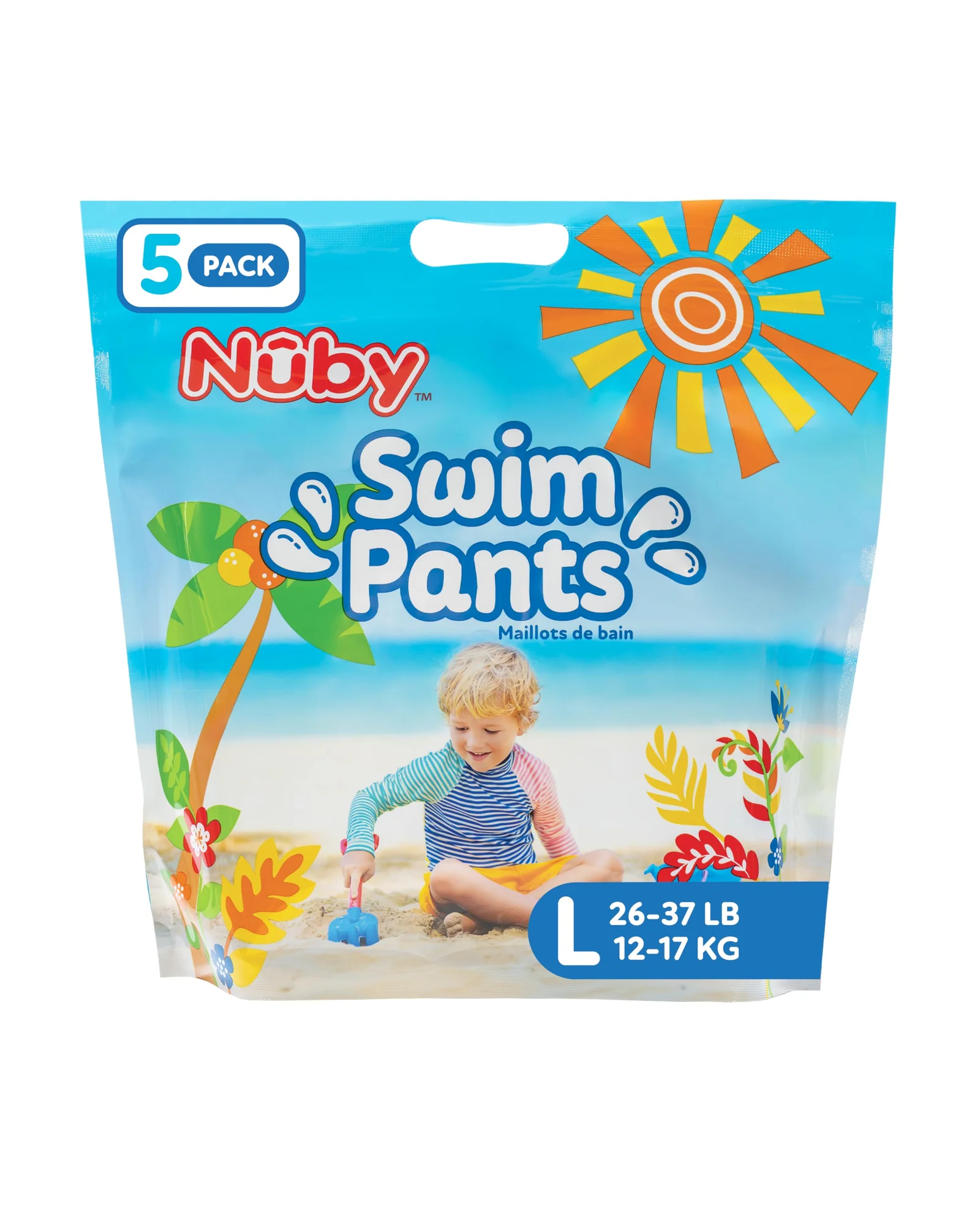 Nuby подгузники для плавания, 5 штук, размер L 26-37 фунтов — 1
