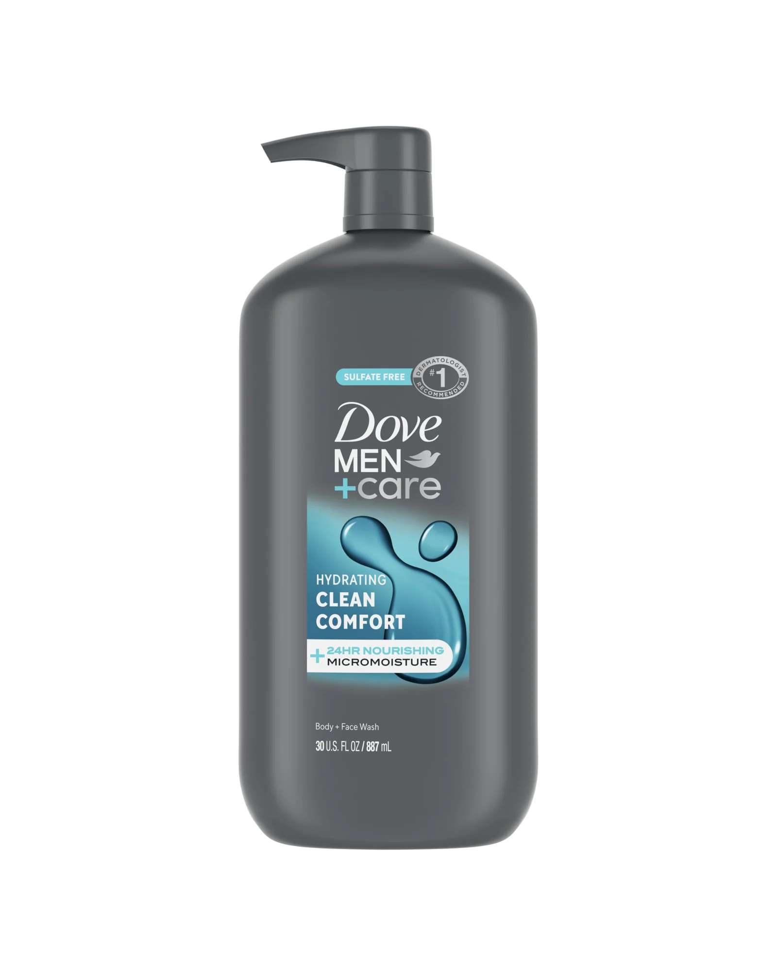 DOVE MEN+CARE Гель для тела и лица Clean Comfort — серый