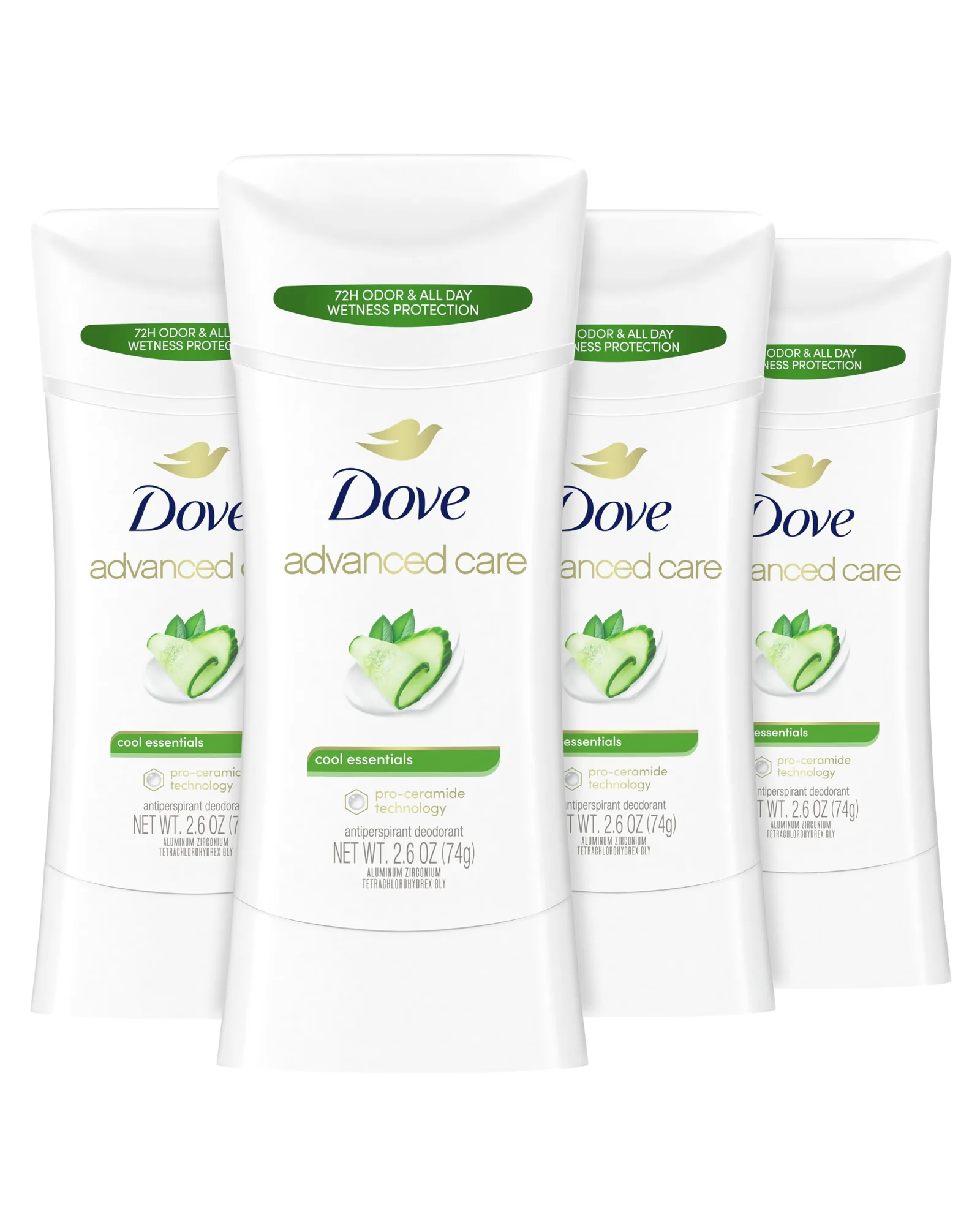 Dove Advanced Care Antiperspirant Cool Essentials 2.6 oz (4 шт) — белый