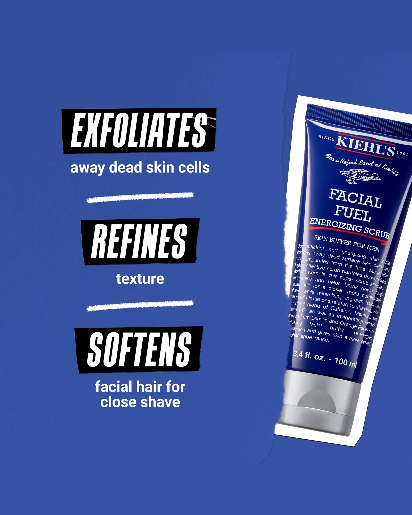 Kiehl's Facial Fuel скраб для лица мужской, 100 мл — 5