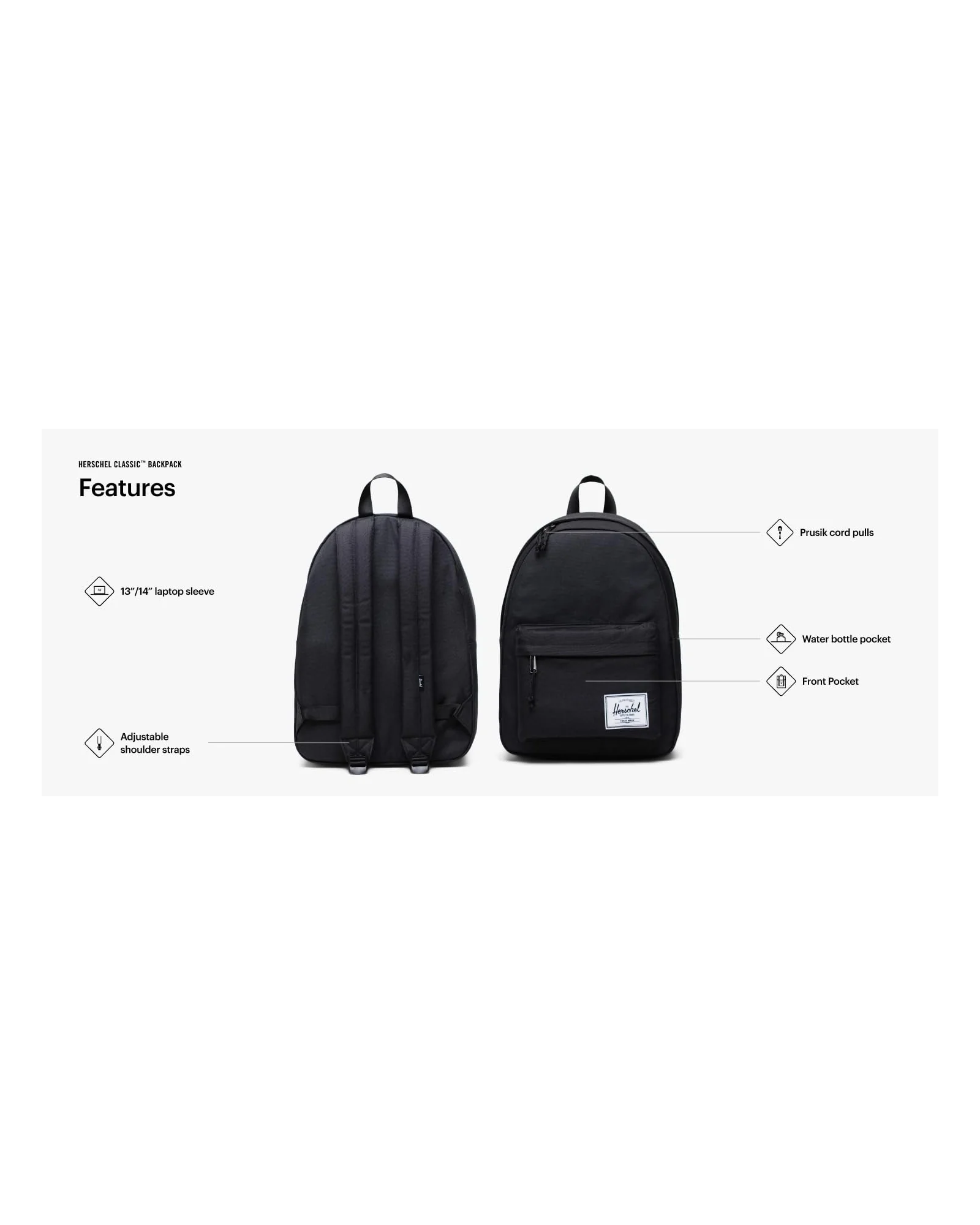 Рюкзак Herschel Classic 26L Серый — 3