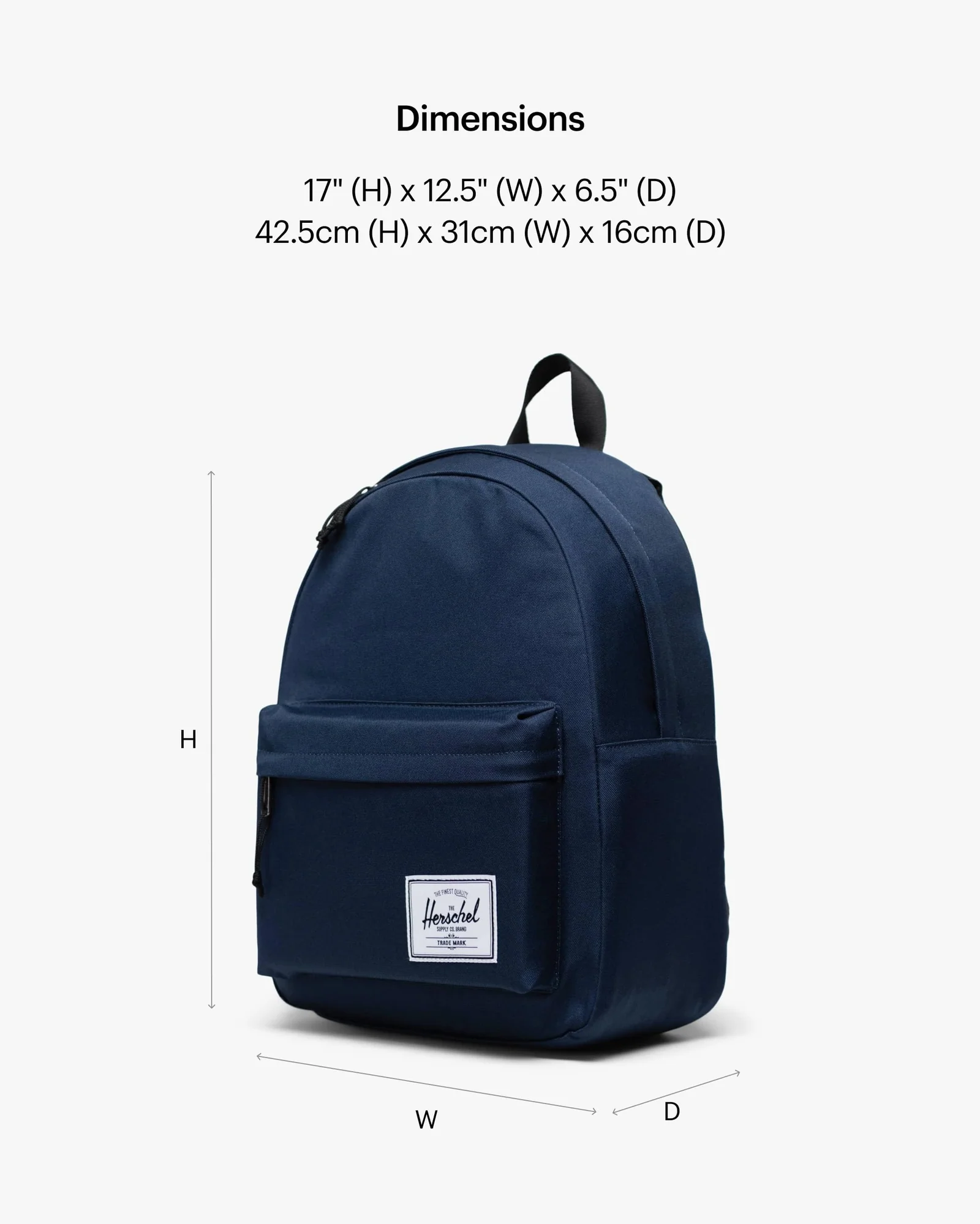 Рюкзак Herschel Classic 26L Тёмно-синий Navy — 2