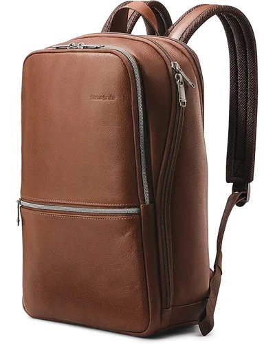 Samsonite Classic Leather Slim Backpack коричневый