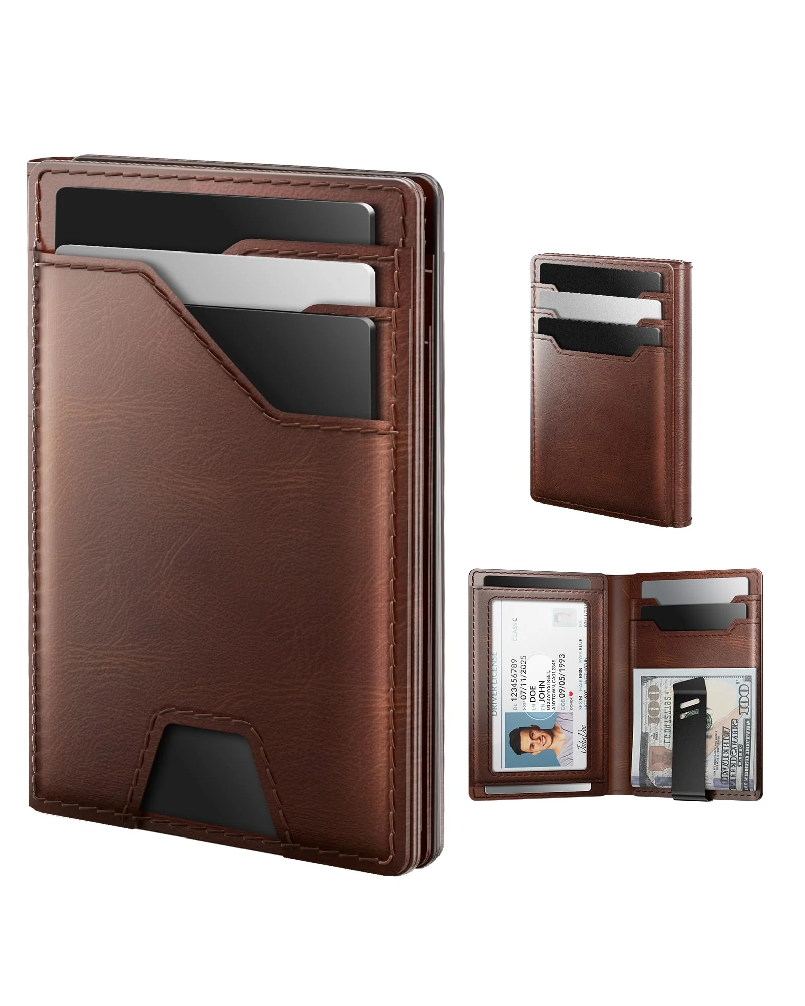 Кошелек typecase кожаный с RFID защитой — коричневый