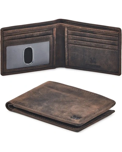 Real Leather - мужской бифолд кошелек с защитой RFID тонкий цвет crazy horse