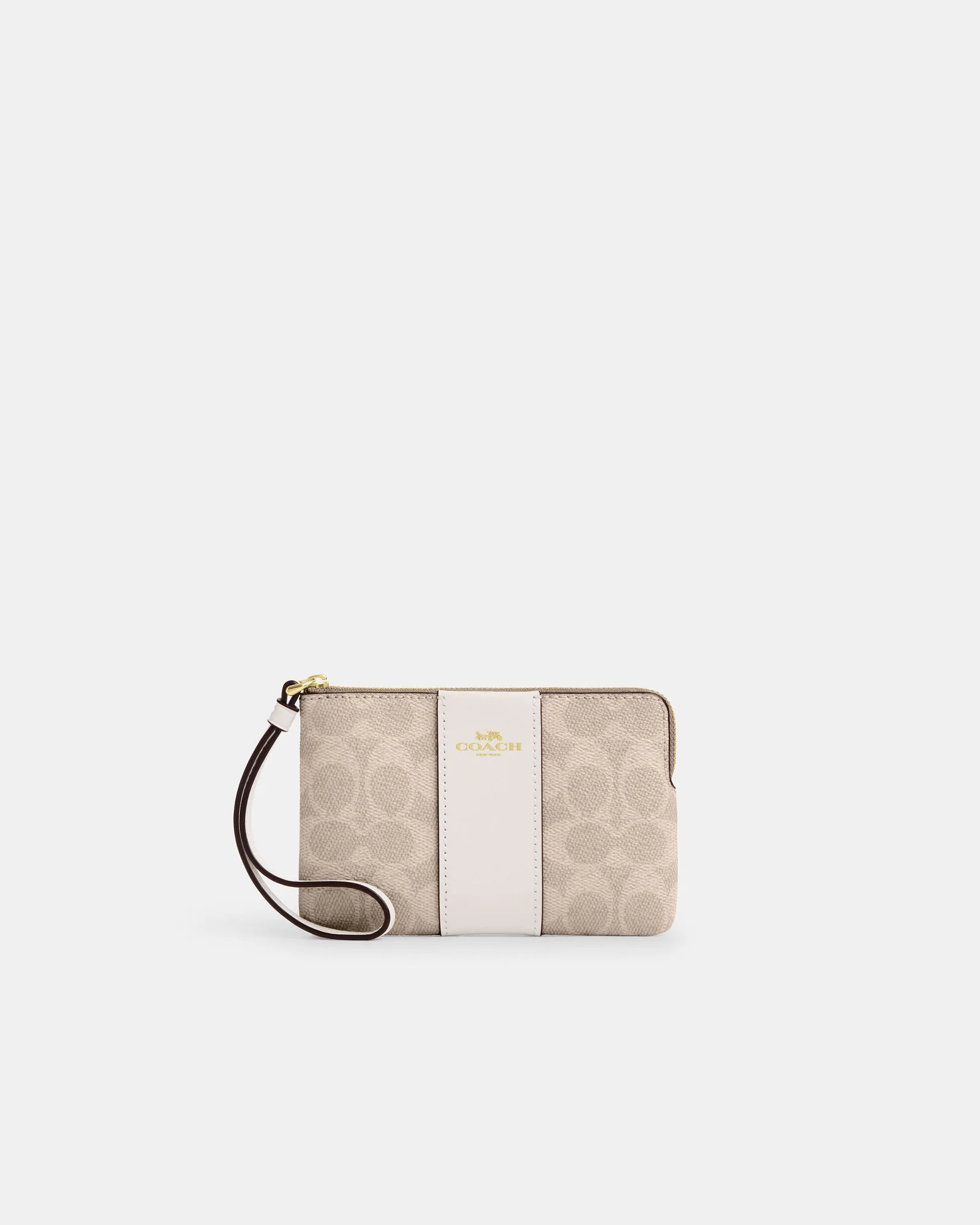 Клатч-кошелёк Coach Corner Zip Wristlet Signature Canvas — 1