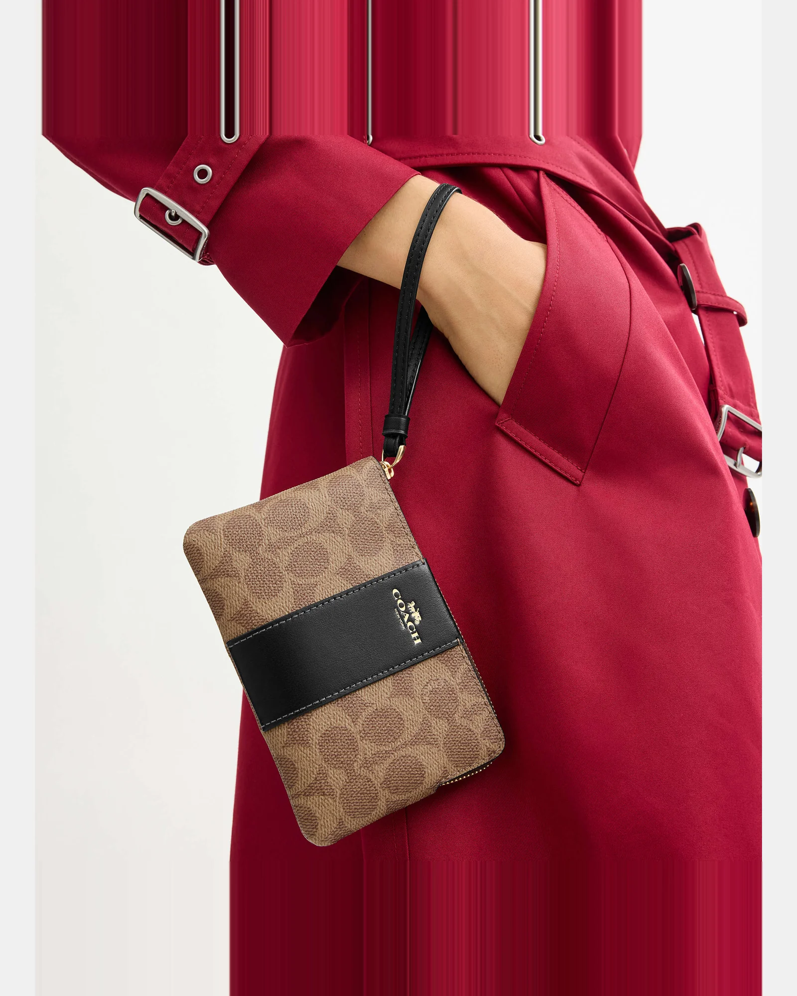 Клатч-кошелёк Coach Corner Zip Wristlet Signature Canvas — 16
