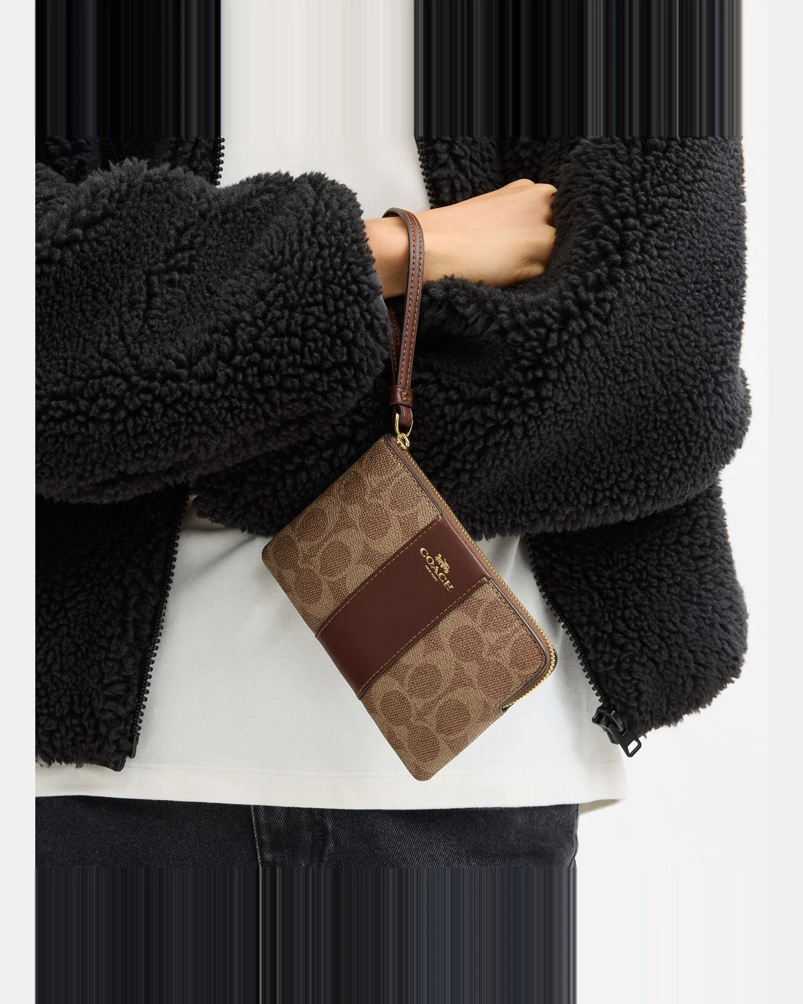 Клатч-кошелёк Coach Corner Zip Wristlet Signature Canvas — 10