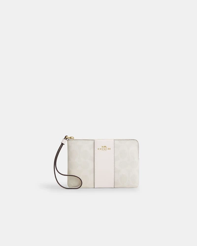 Клатч-кошелёк Coach Corner Zip Wristlet Signature Canvas