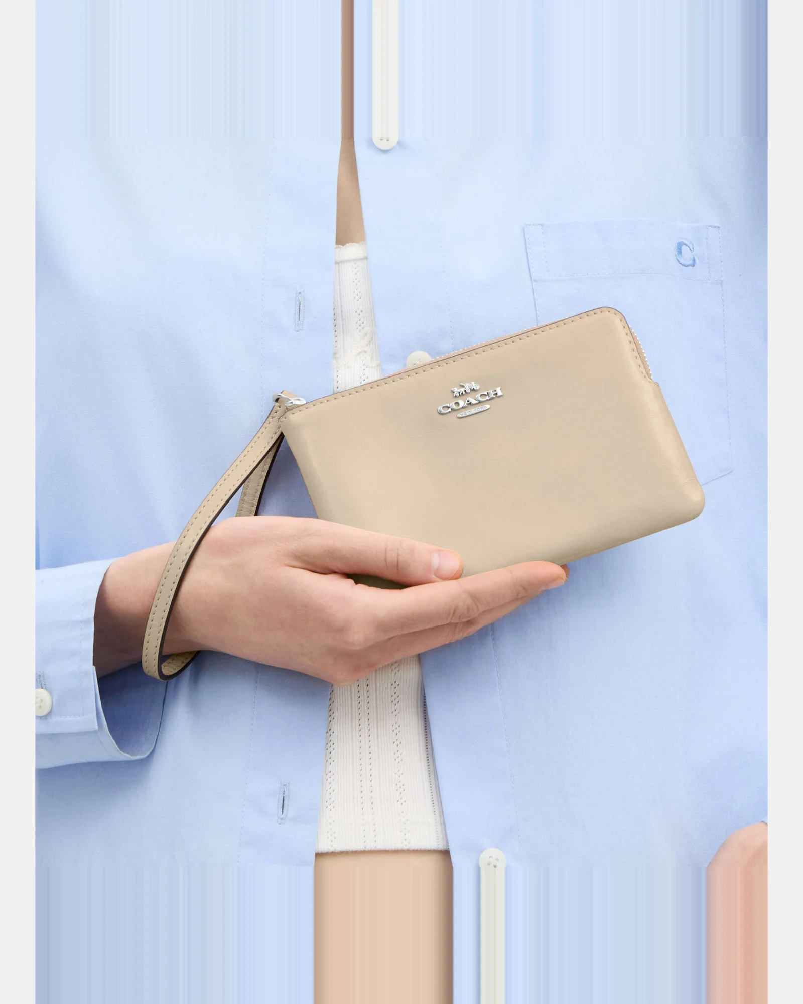 Клатч-кошелёк Coach Corner Zip Wristlet Signature Canvas — 2