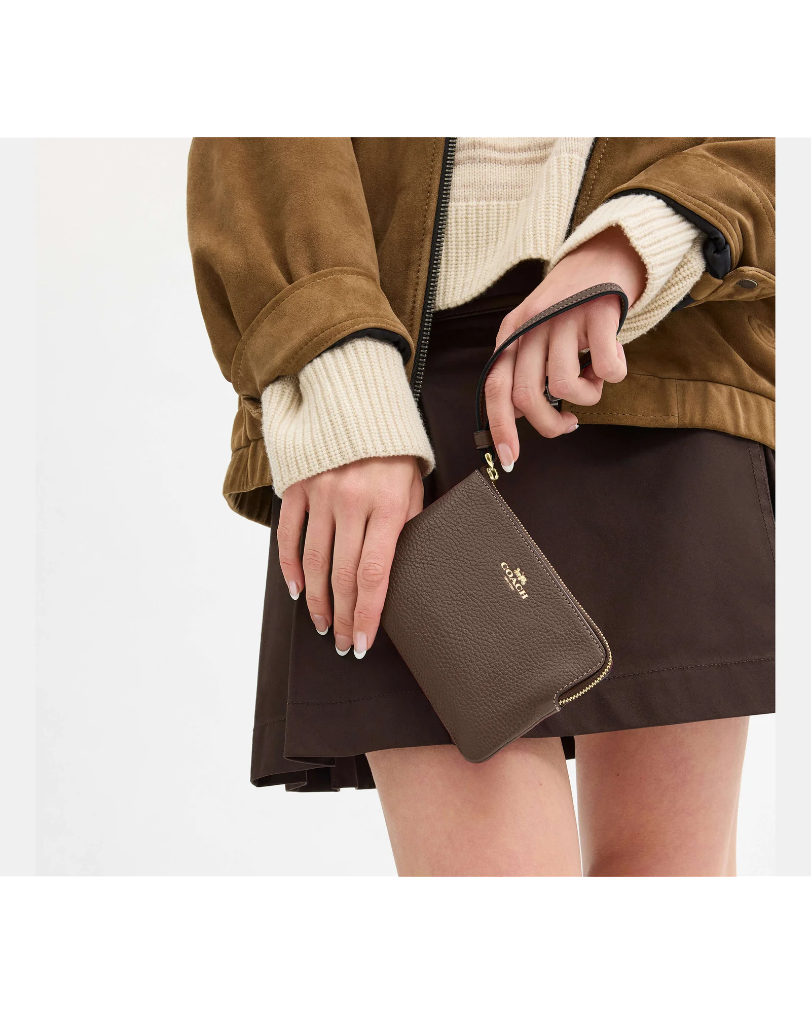 Кошелек-браслет Coach на запястье с угловой молнией — 10