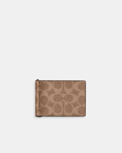 Тонкий бумажник Coach с зажимом для денег