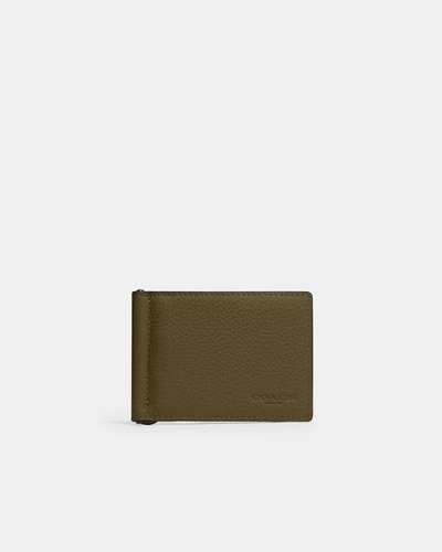 Тонкий бумажник Coach с зажимом для денег