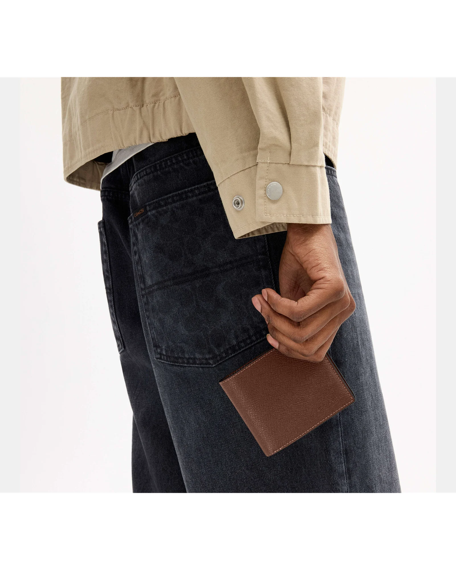 Кожаное портмоне Coach с окошком для документов — 3