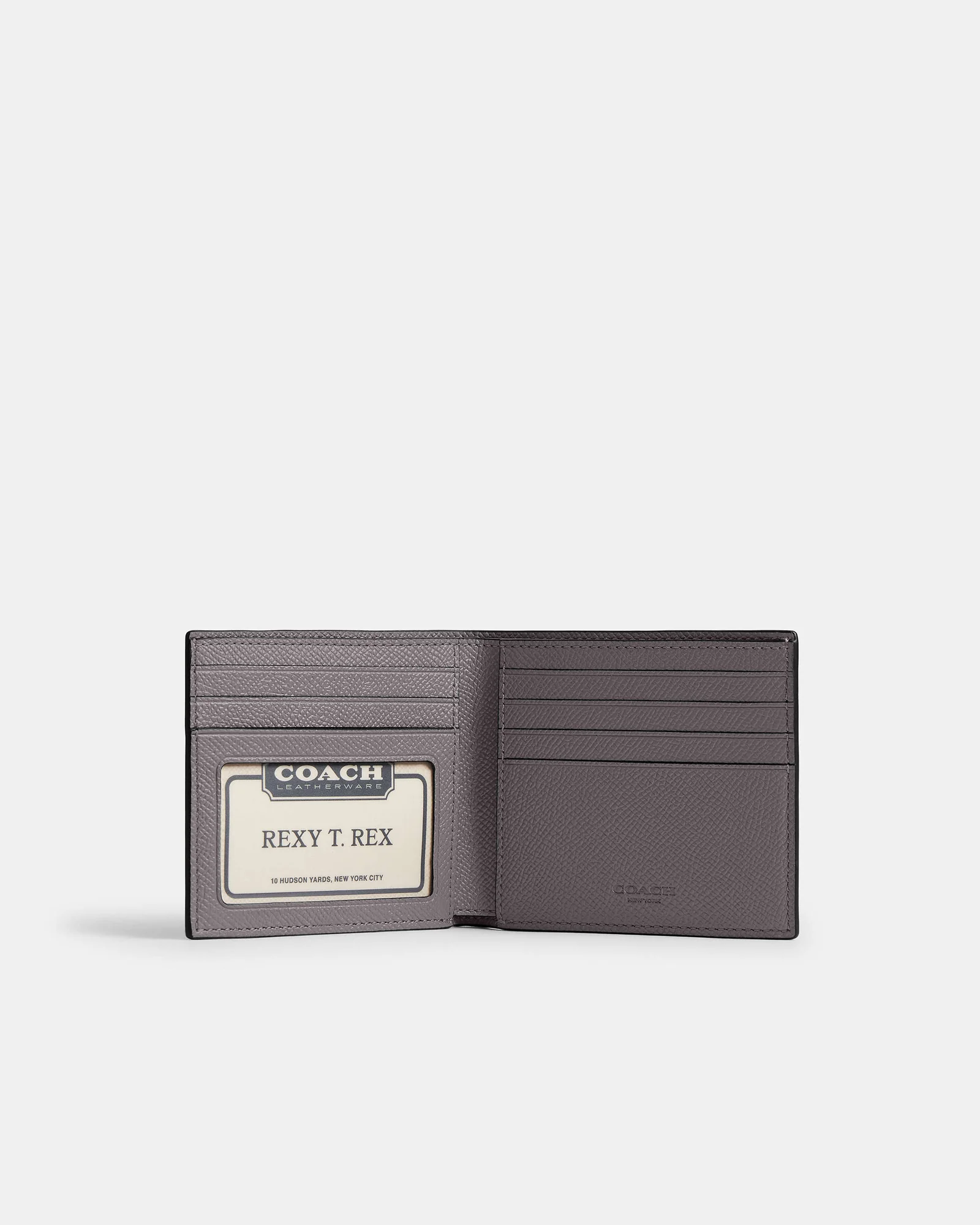 Кожаное портмоне Coach с окошком для документов — 4