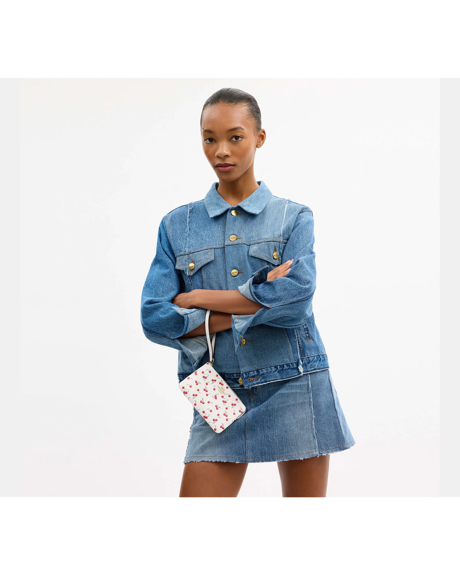 Ристлет Coach Corner Zip из фирменного канваса с полоской — 8