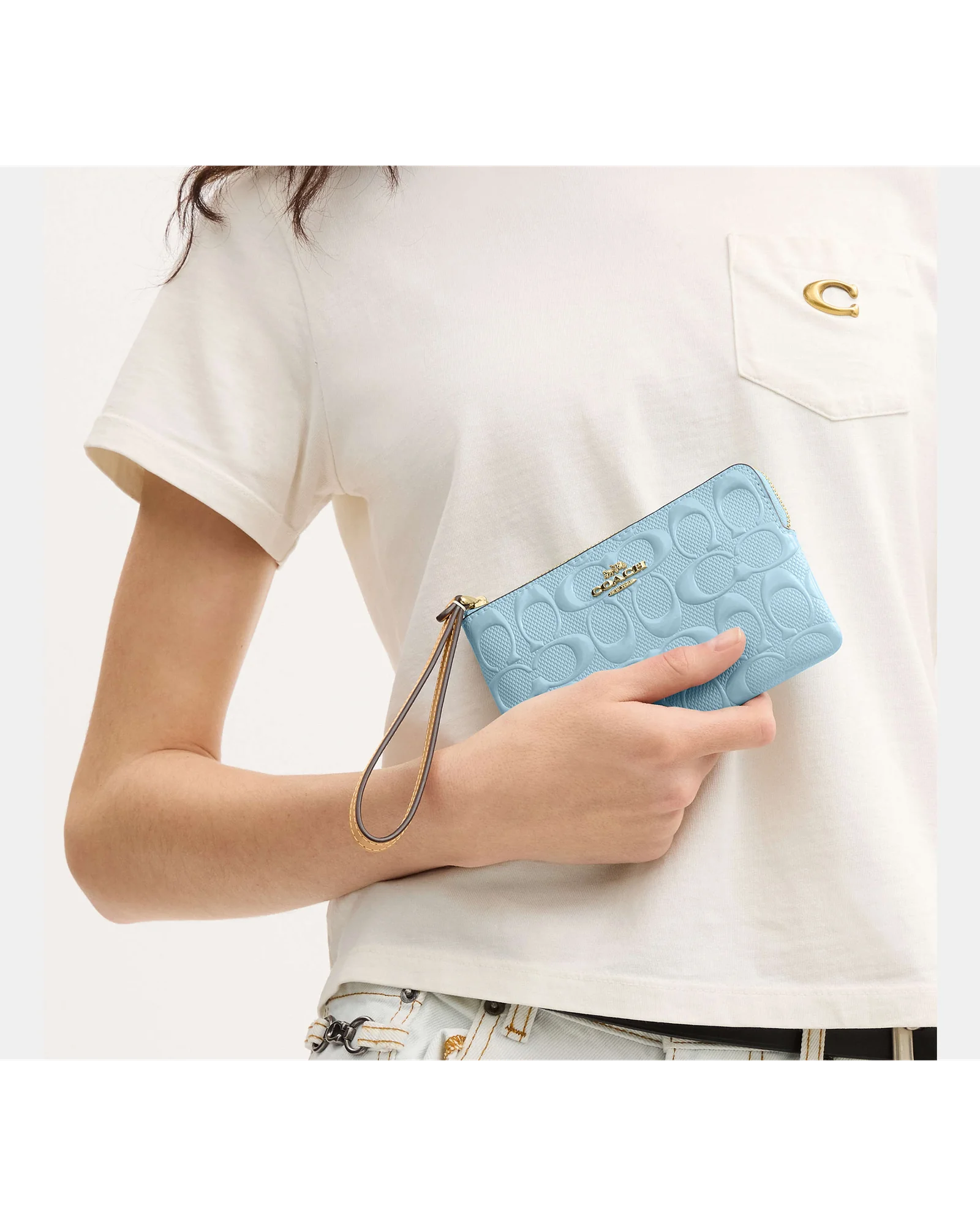 Кожаный кошелек-браслет Coach Corner Zip — 2