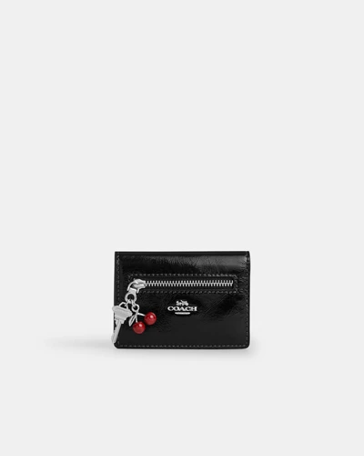 Картхолдер Coach с подвеской из фирменной кожи