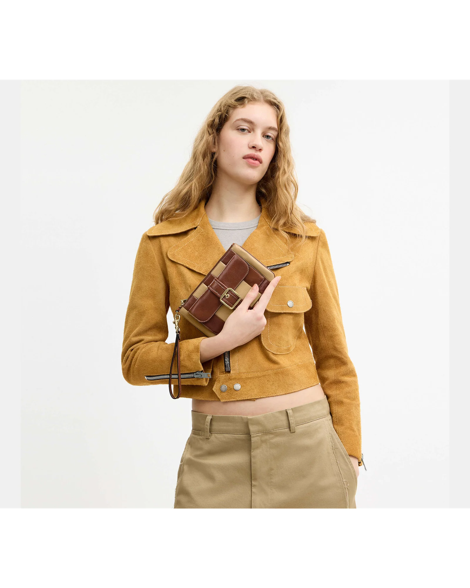Клатч на запястье Coach Ashton с полосатым пэчворком — 1
