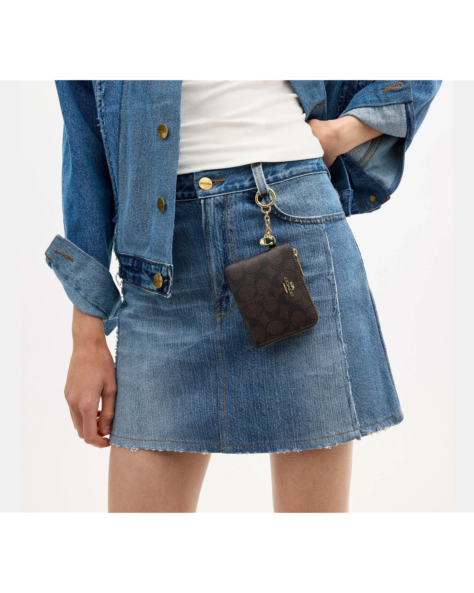 Кошелёк Coach Small Corner Zip из фирменного канваса — 16