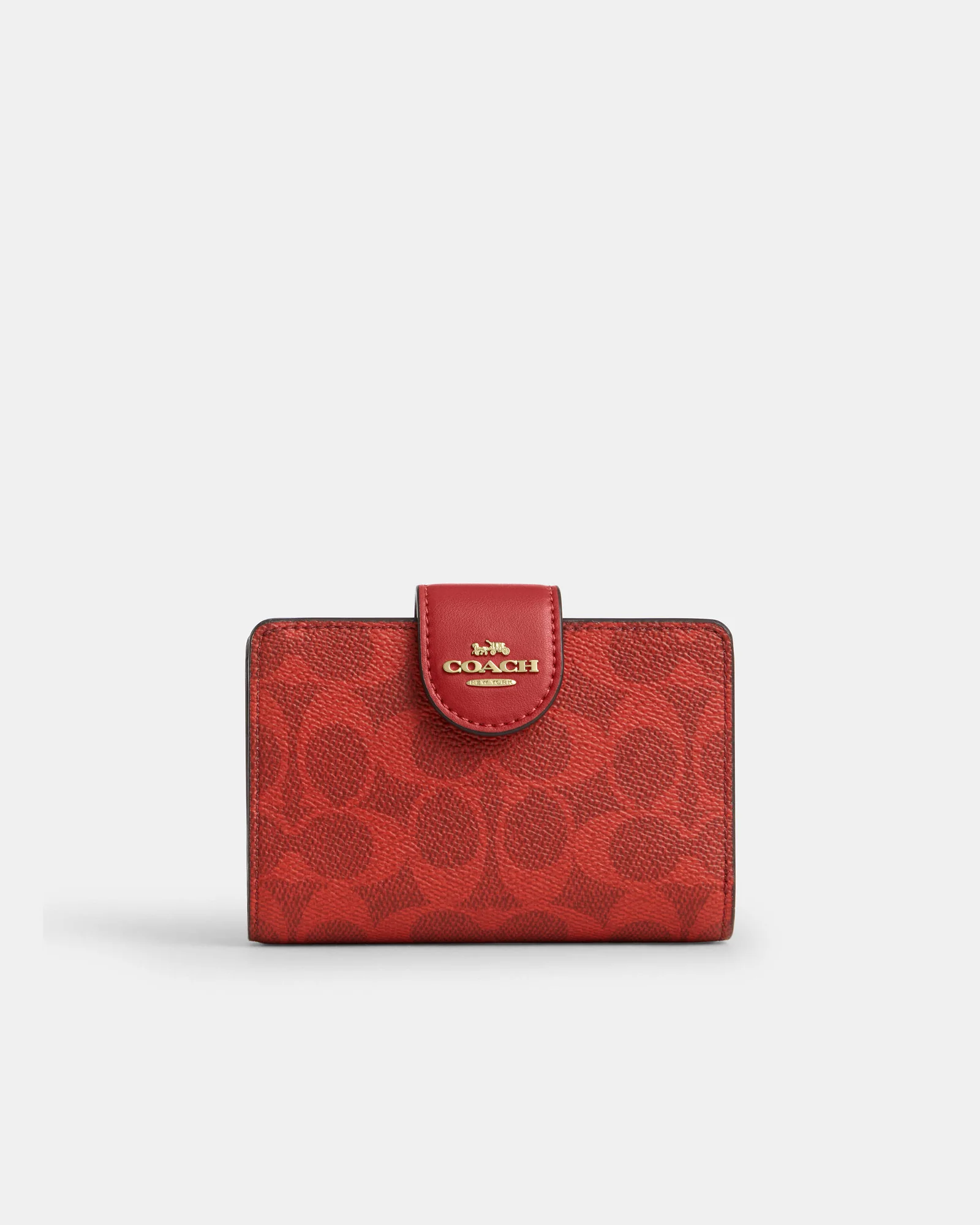 Средний кошелёк Coach на кнопке с фирменным принтом — 11