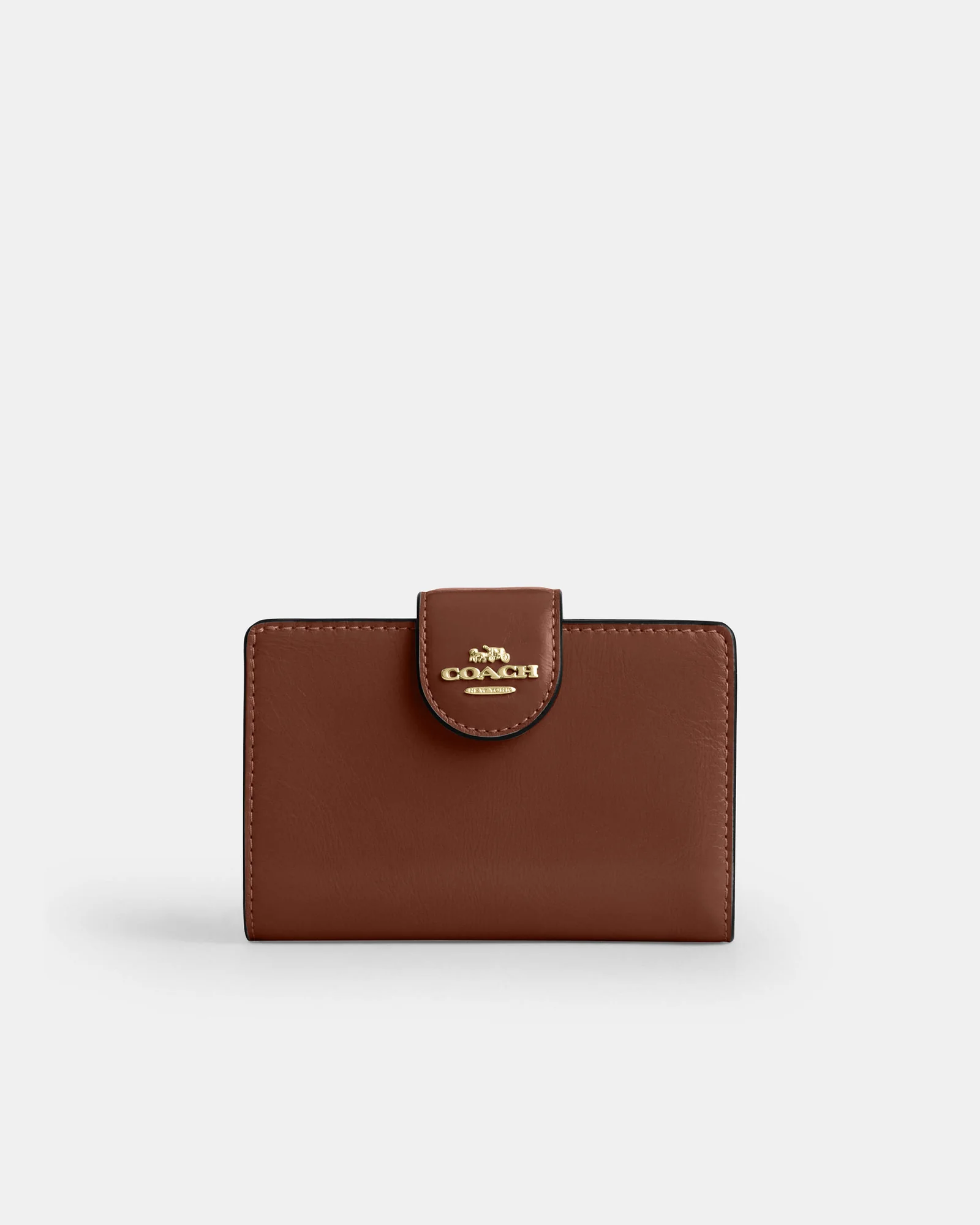 Кожаный кошелёк Coach среднего размера на молнии — 7