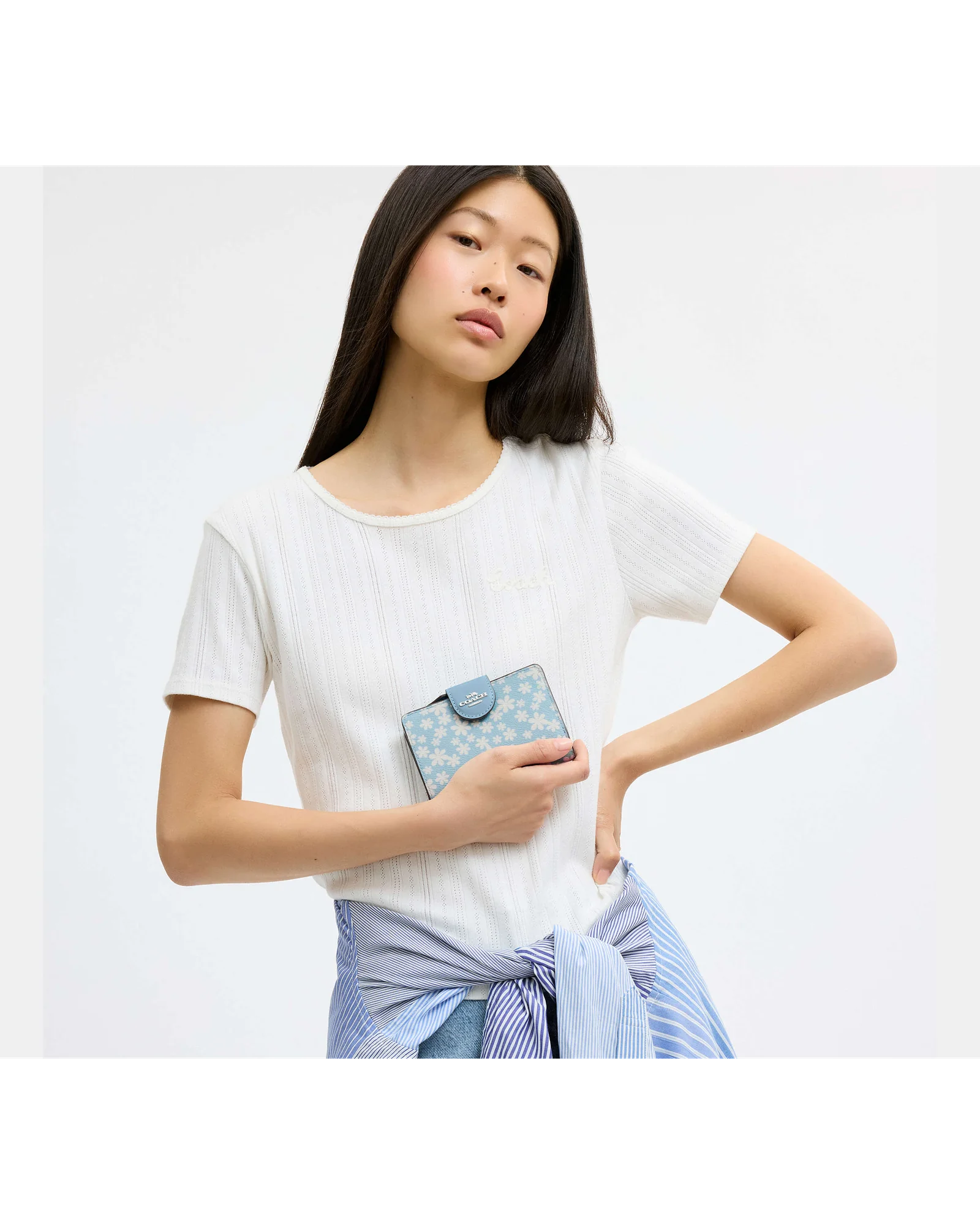 Кошелёк Coach Medium Corner Zip с цветочным принтом — 16