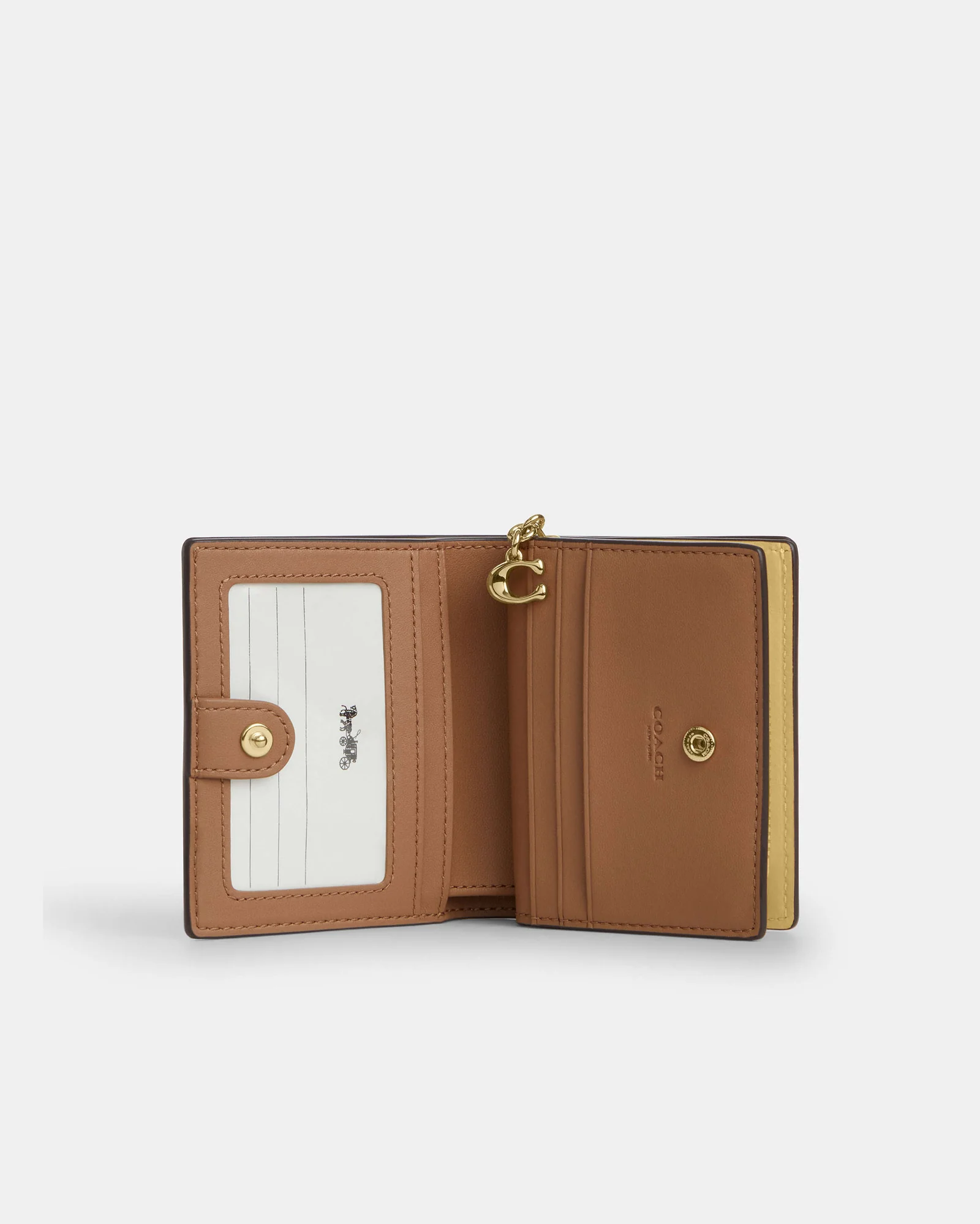 Кожаный кошелёк на кнопке Coach с брелоком — 13