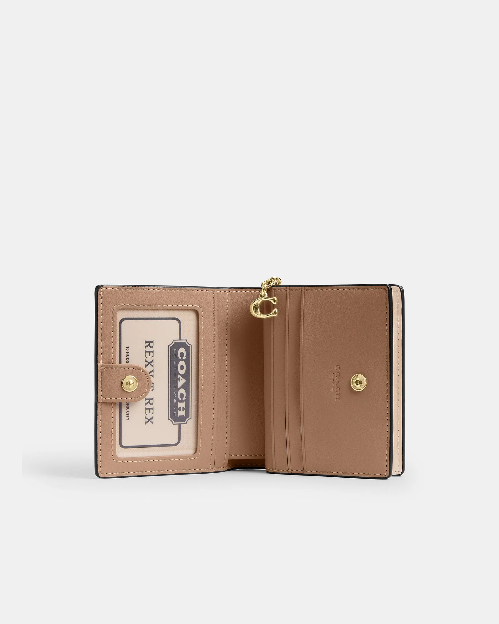 Кошелёк Coach на кнопке с цветочным принтом и подвеской — 13