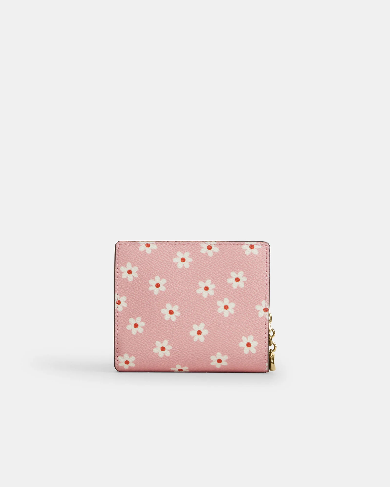 Кожаный кошелёк на кнопке Coach с цветочным принтом — 2