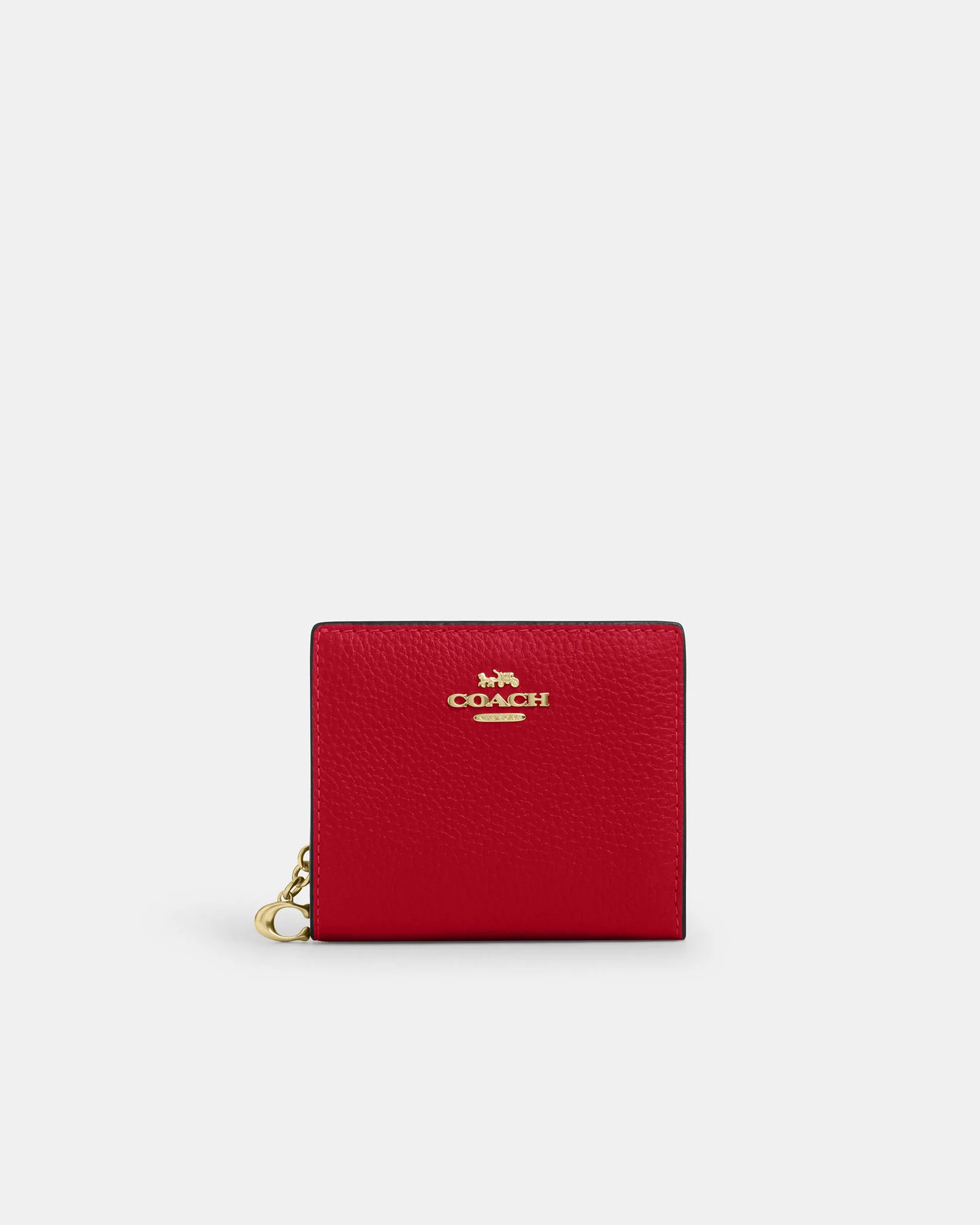 Кошелёк на кнопке Coach красный — 3