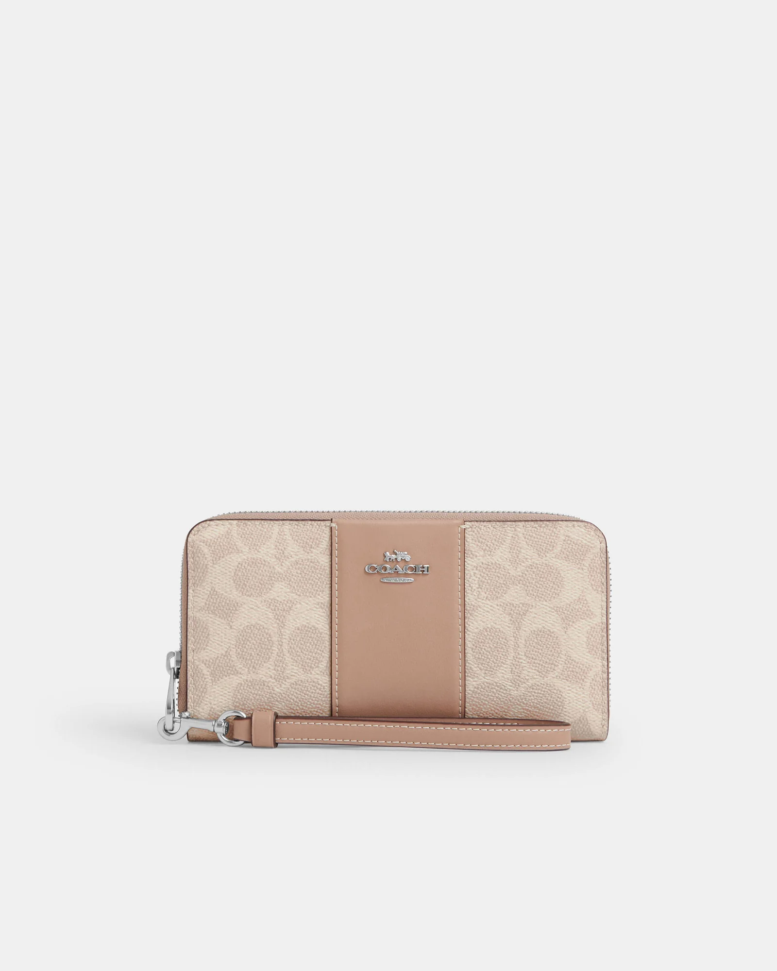 Длинный кошелёк Coach на молнии с полосой и фирменным принтом — 1
