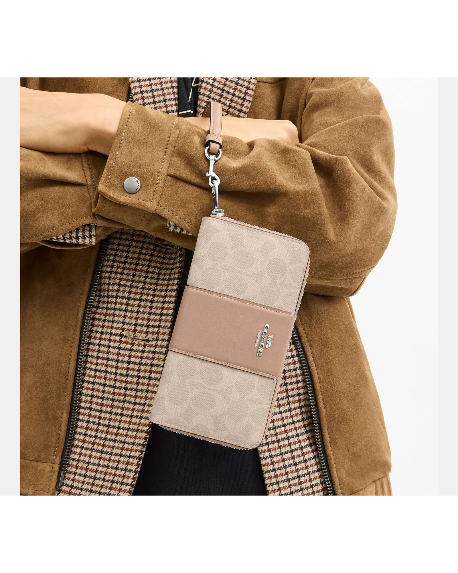 Длинный кошелёк Coach на молнии с полосой и фирменным принтом — 6