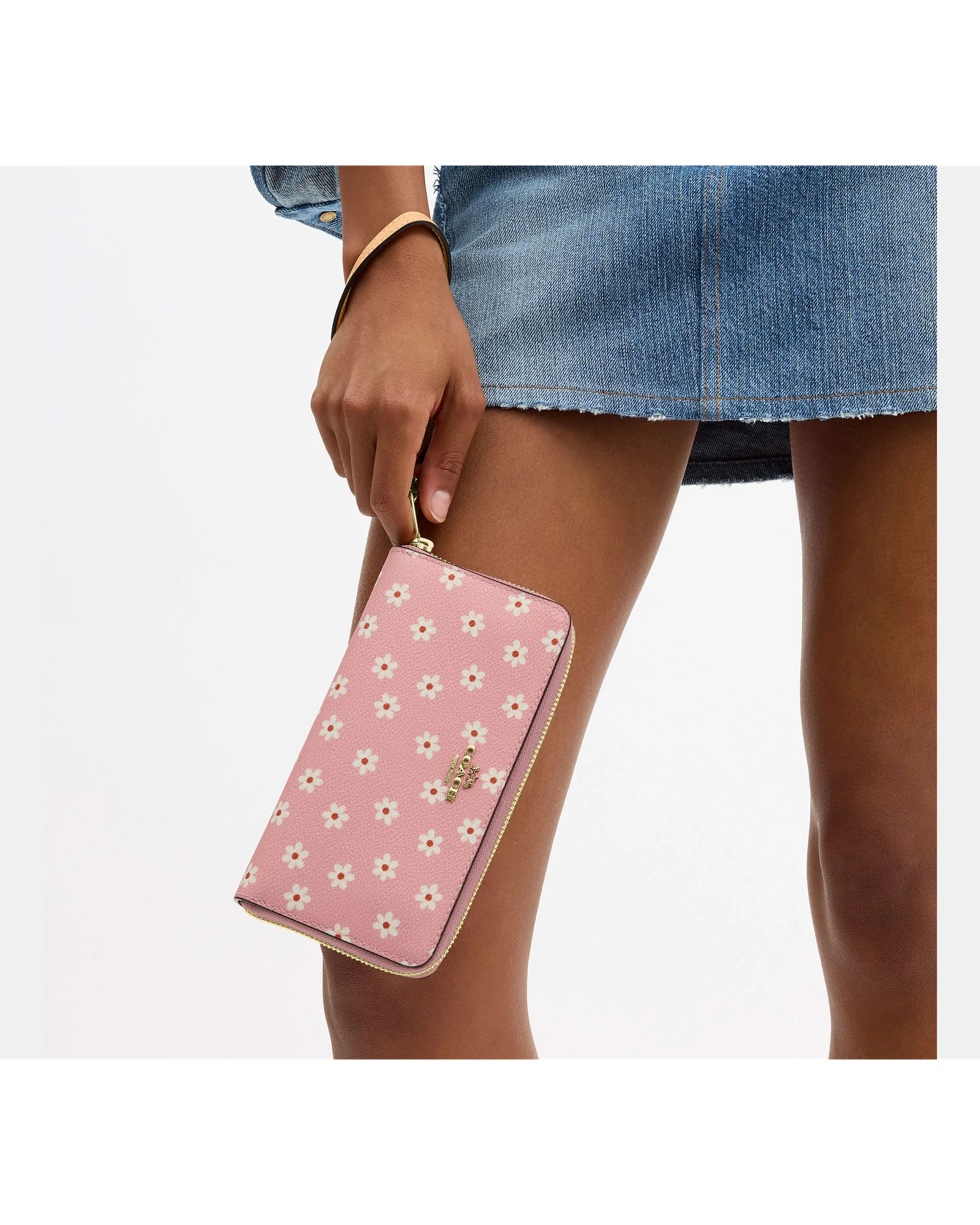 Длинный кошелек Coach на молнии с цветочным принтом — 13