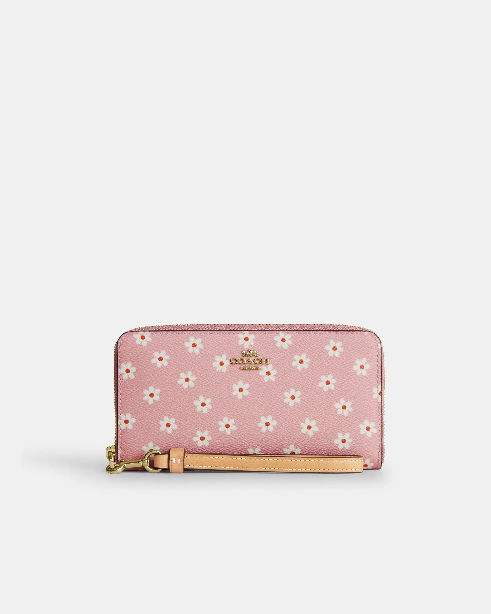 Длинный кошелек Coach на молнии с цветочным принтом — 17