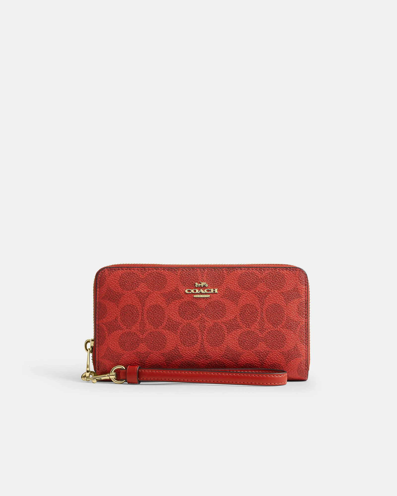 Длинный кошелёк Coach на молнии с фирменным принтом — 17