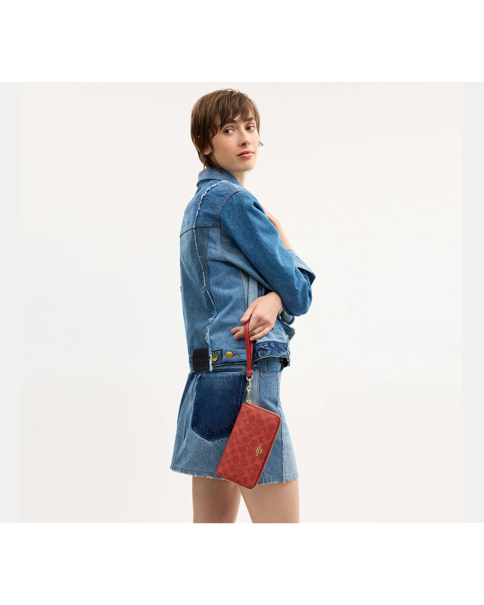 Длинный кошелёк Coach на молнии с фирменным принтом — 3